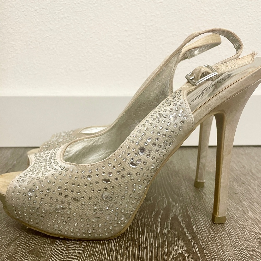 Elegant Rhinestone Slingback Heels